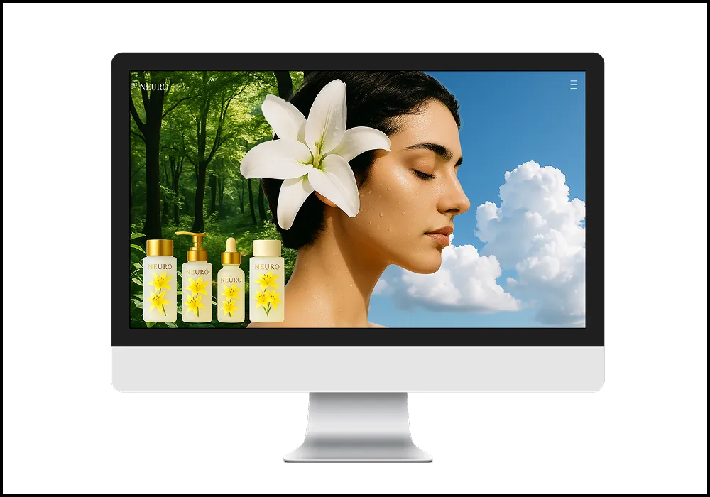 架空のスキンケアブランドのWebサイトの画像